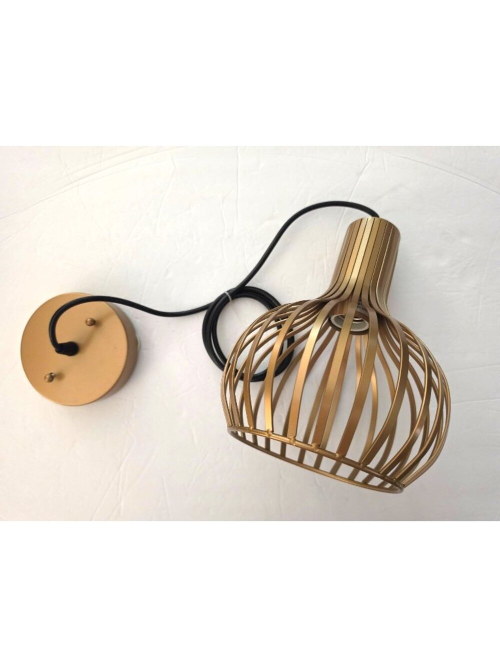 Modern Gold Wire Cage Pendant Light Fixture Hanging Ceiling Lamp E26 9.5" - Picture 1 of 4